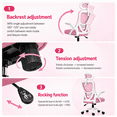 thumbnail image 3 of JaxSteam Ergonomic Office Chair High Back Mesh Desk Chair with Headrest Adjustable Armrest Height,White-Pink, 3 of 7