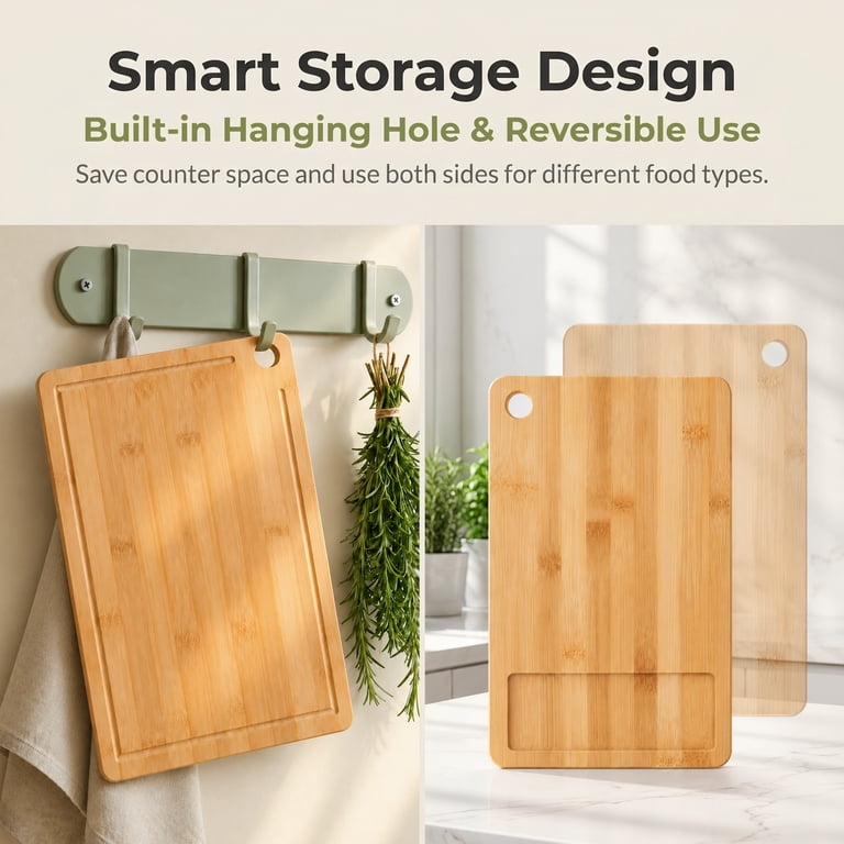 Vesteel Bamboo Cutting Board Set, 3-Piece photo 8
