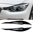 thumbnail image 2 of 2Pcs Bright Black Front Plated Headlight Cover Head Light Lamp Eyelid Eyebrow Trim ABS for - F30 F3, 2 of 5