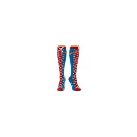 

DC Comics Faux Lace Up Juniors Knee High Socks