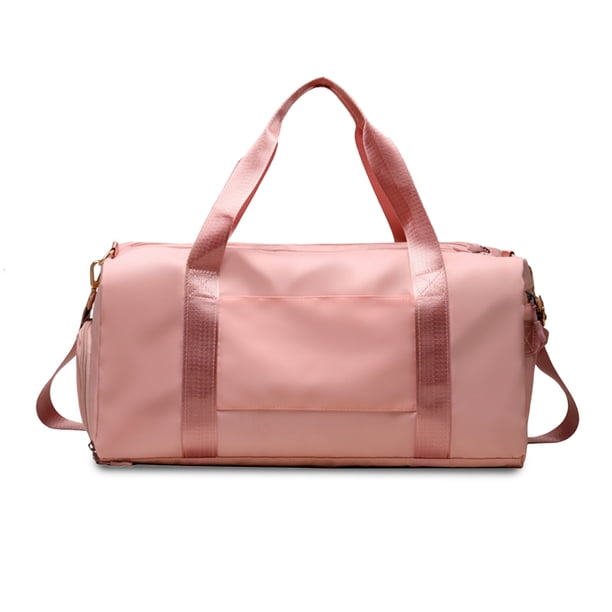 Qarigey Bolsa de gimnasio de gran capacidad, bolsa de almacenamiento de Fitness, bolsa de equipaje de viaje impermeable portátil, accesorios de soporte Envolturas para manijas de equipaje Rosa