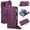 Deeppurple, variant on Allytechgroup Wallet Case for iPhone XS/X, RFID Blocking Multiple Cards Holder Zipper Pocket Hand Strap Shockproof Stand Phone Case with Crossbody Lanyard for Women Girls, Black