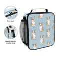 thumbnail image 2 of Insulated Square Lunch Bag with Side Mesh Pocket Fashion Lunch Box Reusable Lunch Tote 10.5" x9.5" x3.5" Cute Little Dog Pattern, 2 of 6