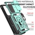 thumbnail image 4 of KOMI for Samsung Galaxy S25 Case with Slide Camera Cover HD Screen Protector [15ft Military Grade Drop Tested] Magnetic Ring Holder Kickstand Protective Phone Case for Galaxy S25 2025 (6.2 inch) Mint, 4 of 5
