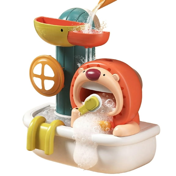 LieGorJi Toddler Bath Toys, Baby Bubble Maker & Water Fall Toy, Kids Lion Bathtub Learning Toys, Birthday Gifts for 1 2 3 Year Old