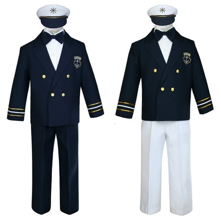 Baby Boy Toddler Captain Sailor Suit Formal Party Nautical Outfit Navy sz S-12