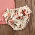 thumbnail image 6 of 3Pcs Newborn Infant Baby Girl Clothes Ruffle Romper Bodysuit Floral Shorts Summer Outfit, 6 of 6