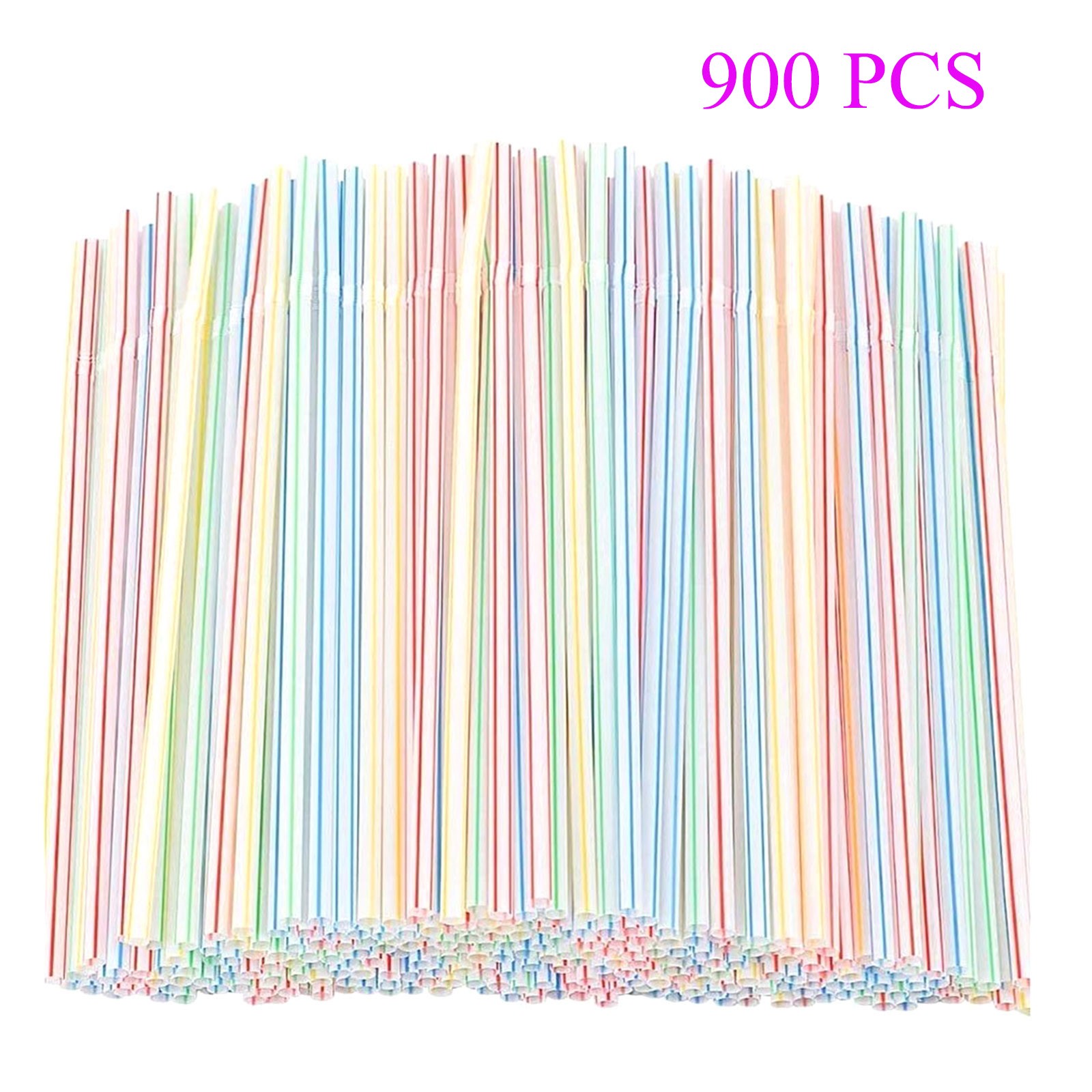 DPTALR 900pcs Plastic Disposable Straws For Parties/Bar/Beverage Shops