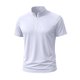 thumbnail image 4 of pstuiky camisetas para hombre, Camiseta deportiva de verano para hombre, de color liso, ajustada, con cremallera, de manga corta y cuello alto camisas casuales para hombre l, 4 of 5