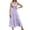 Purple, variant on Wdgfv Women's Elegant Maxi Flowy Boho Tiered Beach Dress with Square Neck and Pockets