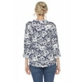 thumbnail image 3 of White Mark Women's Pleated 3/4 Sleeve Floral Print Blouse, 3 of 5