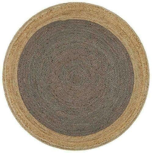 Avgari Creation Hand Made Round Gray Color Living Room Area Rug, Farm House, Kitchen Outdoor Indoor Rugs Carpet Doormat 5" Feet (60" Inch)