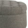 thumbnail image 3 of Fabric Upholstered Wooden Ottoman with Tufted Lift Off Lid Storage, Dark Gray, 3 of 6