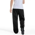 thumbnail image 7 of Fleece Sweats for Men, Open Bottom Sweatpants Black M, 7 of 7