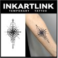 thumbnail image 1 of shiyou-Tattoo Tech, 2 Sheets Large Semi Permanent Tattoo, Adult Art Design Temporary Tattoos, Lasts 1-2 Weeks, Waterproof, Realistic Look, No Adhesive, No Reflection (Compass Knight Design), 1 of 4