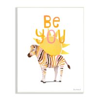 Stupell Industries Be You Inspiring Sunshine Fun Zebra Stripes Graphic Art Unframed Art Print Wall Art, Design by Diane Neukirch