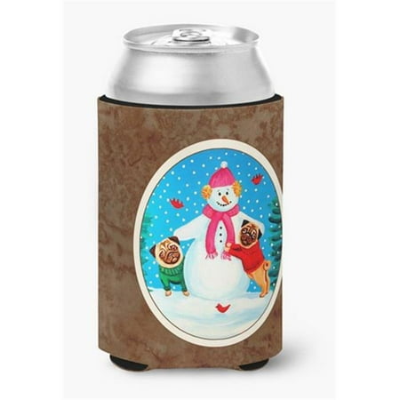 

Snowman with Pug Winter Snowman Can or Bottle Hugger
