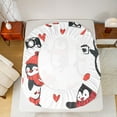 thumbnail image 5 of Manfei Cute Animal Penguin 4-Piece Full Size Sheets for Boys Girls,Love Heart Print Bed Sheets,Happy Xmas Christmas Lightweight Sheet Sets,Lightweight Room Decor, 5 of 7
