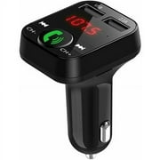 Car Bluetooth FM Transmitter, Bluetooth 5.0 Cigarette Lighter Radio Transmitter, Hands-Free Calls, QC3.0 Fast Charger, MP3 Music Player, Support TF Card/USB Cl, Tantue