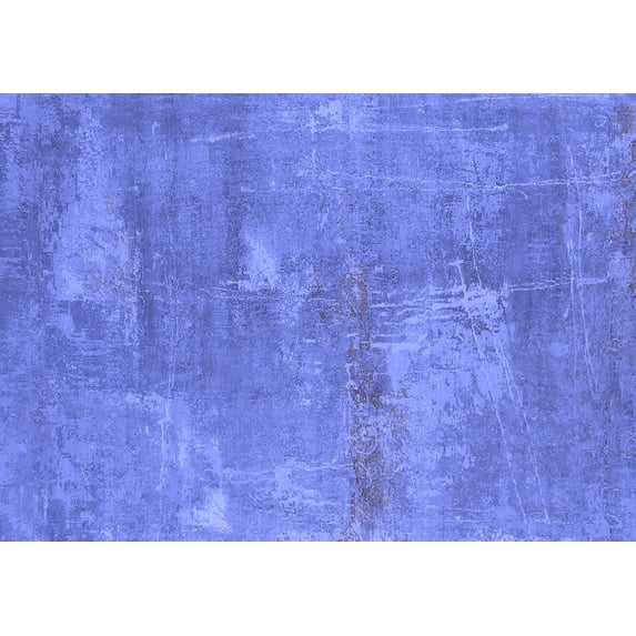 Ahgly Company Machine Washable Indoor Rectangle Oriental Blue Industrial Area Rugs, 7' x 10'