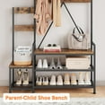 thumbnail image 5 of Parent-Child Hall Tree with Bench & Shoe Storage - Industrial Entryway Organizer with Cubbies, Hooks and Top Shelf for Mudroom, 5 of 7