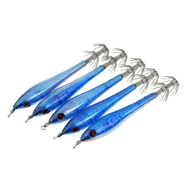 9.5cm Dark Luminous Fishing s Baits Squid jigs Hooks Light Blue