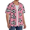 thumbnail image 2 of Fotbe heart with cow Camisa Estampada de Manga Corta para Hombre, Casual de Verano, Estilo Playero, Sin Arrugas-3X-Large, 2 of 5