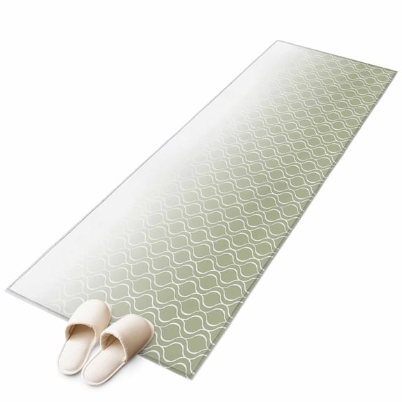 Runner Rugs 2x6 Ft, Sage Green Moroccan Non Slip Area Rugs for Kitchen Bedroom Entryway, Abstract Stripes Ombre Modern Washable Carpet Runner Rug Floor Mats for Bedroom Home Decor