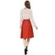 thumbnail image 5 of INSPIRE CHIC Blusa con cuello con volantes y lazo para mujer, blusa de manga larga con campana vintage Corazones rojos beige M, 5 of 6