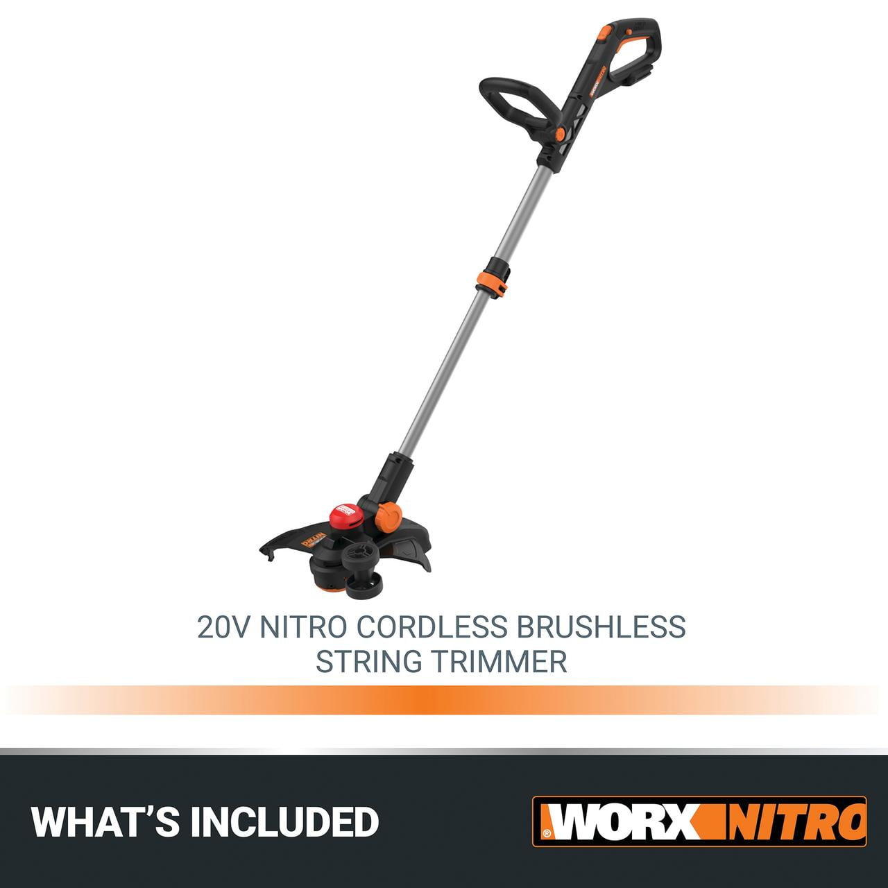 Worx WG173.9 20V Nitro Brushless Cordless 13" Grass and Weed String Trimmer and Edger (Tool Only)