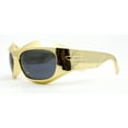 thumbnail image 3 of Trendy 90s Sport Wrap Thick Bevel Plastic Oval Sunglasses Gold - Black, 3 of 4