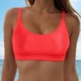 thumbnail image 2 of TOWED22 Women’s Bikini Top Push Up Padded Swim Top V Neck Bathing Suit Tops(Red,S), 2 of 9