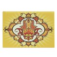 thumbnail image 1 of Hamsa Cutting Board, Sun Inspired Design Aura Energy Yoga Mantra Theme with Ornaments, Decorative Tempered Glass Cutting and Serving Board, Large Size, Yellow Orange Brown, by Ambesonne, 1 of 1