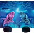 thumbnail image 4 of Led Night Light 3d Shark Lamp Multi 7 Color Changing Touch Switch Optical Table Lamp Usb Powered For Home Room Bar Party Festival Decor Kids Room, 4 of 5