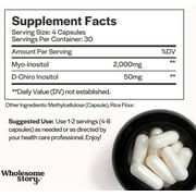 Wholesome Story Myo & D-Chiro Inositol, Hormonal Balance & Ovarian Support Supplement, 120 Caps