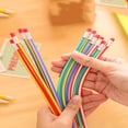 thumbnail image 2 of LNGOOR 5pcs Rainbow Stripe Pattern Random Pencil, 2 of 7