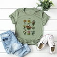 thumbnail image 2 of Ichuanyi Womens Shirts , Women's Casual Loose Round O-Neck Printed Short Sleeve T-Shirt Tops, 2 of 5