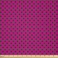 thumbnail image 2 of Ambesonne Hot Pink Fabric by the Yard Microfiber, Pop Art Inspired Dots, 5 Yards, Hot Pink Black, 2 of 2