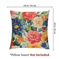 thumbnail image 4 of Waterproof Outdoor Colorful Flowers Throw Pillow Covers  Decorative Orange Floral Print Pillow Cases for Sofa Couch Square Garden Patio Funiture Bench, Blue, 4 of 7