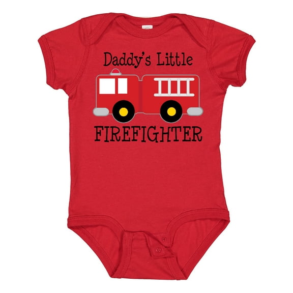 Inktastic Daddy's Little Firefighter Boys or Girls Baby Bodysuit