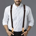 thumbnail image 7 of Buyless Fashion Button End Logger Work 2 Pack Suspenders for Men - 48" Adjustable Straps 1 1/4" - X Shape - 5125-2-Brown, 7 of 7