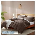 thumbnail image 2 of Chocolate Brown Duvet Cover Queen Size - Soft Double Brushed Queen Duvet Cover Set, 3 Piece, with Button Closure, 1 Duvet Cover 90x90 inches and 2 Pillow Shams, 2 of 9