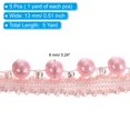 thumbnail image 2 of Uxcell 5 Yard  6mm OD 0.51" Wide Faux Pearl Lace Ribbon Pink 5Pack, 2 of 5