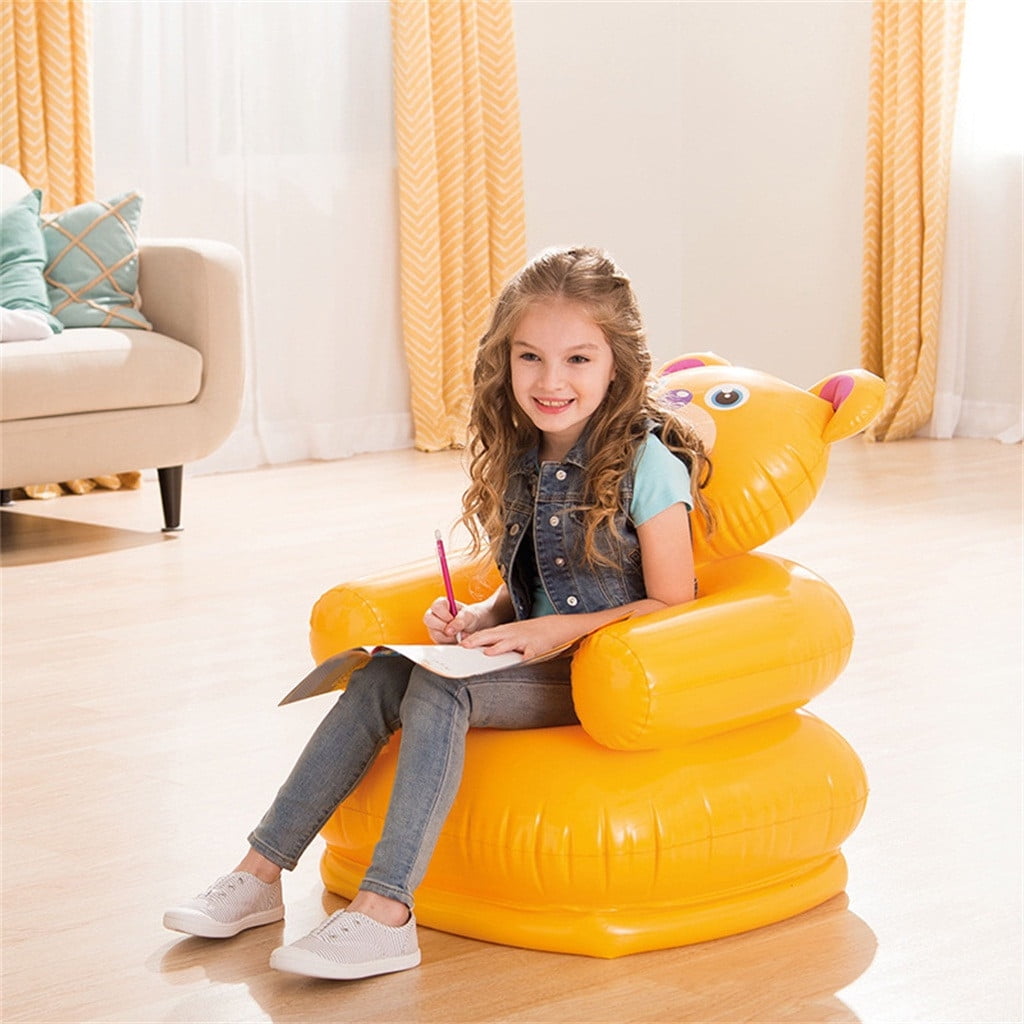 Cartoon Creative Household children Animal inflatable sofa Seat yellow HU4031 Walmart