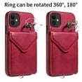 thumbnail image 5 of Dteck for iPhone 11 Wallet Case with Card Holder, Durable PU Leather Protective Magnetic Closure Flip Cover with Crossbody Adjustable Strap 360° Kickstand for Women Men,Red, 5 of 10