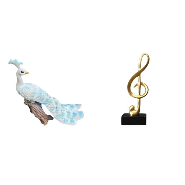 Escultura De Nota Musical De Pavo Real, Figura Decorativa Para Jardín, Artesanía, Estatua, Centro De Mesa Creativo Para El Hogar, Patio, Escritorio, Chimenea, Regalo De Inauguración De La Casa