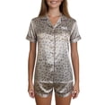 thumbnail image 2 of HITIME Pijama de Satín para Mujer Talla L, Conjunto de Short y Playera de Verano, Tela de Lujo Suave y Transpirable, Ideal para Dormir o Lounge, 2 of 10