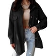 thumbnail image 1 of Chaqueta VICHYIE Corduroy Oversized negra para mujer, 1 of 7