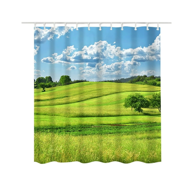 Matoen12 Rideau de Douche, Rideau de Douche en Tissu Lavable Style Ferme pour Salle de Bain, 59x70.8 Pouces