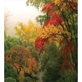 thumbnail image 3 of Garden Duvet Cover Set, Maple Trees in the Fall at Portland Japanese Garden One Foggy Morning Scenery, Decorative Bedding Set with Pillow Shams, Red Yellow Green, by Ambesonne, 3 of 3